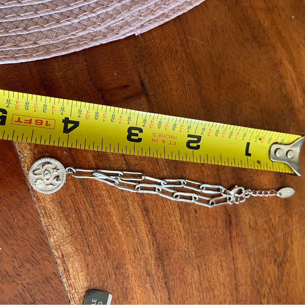 new sterling forever mindful yoga third eye enegry disc paperclip bracelet - Picture 2 of 3
